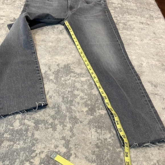 NWT Fidelity Gwen Crop High Rise Skinny Ankle Jeans Gray Dissolve Raw Hem 32 - Picture 10 of 14